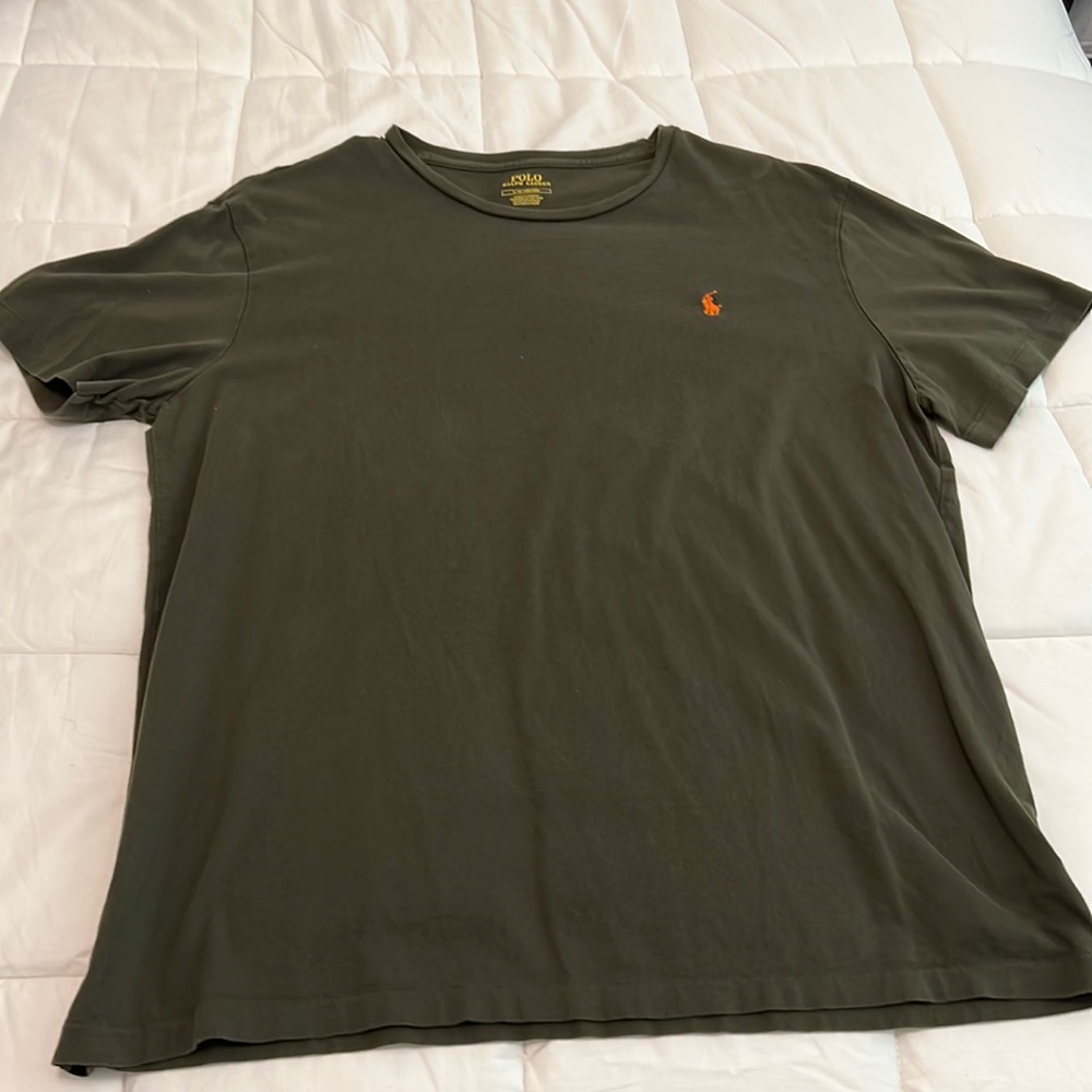Polo RL size L army green with orange pony used good condition